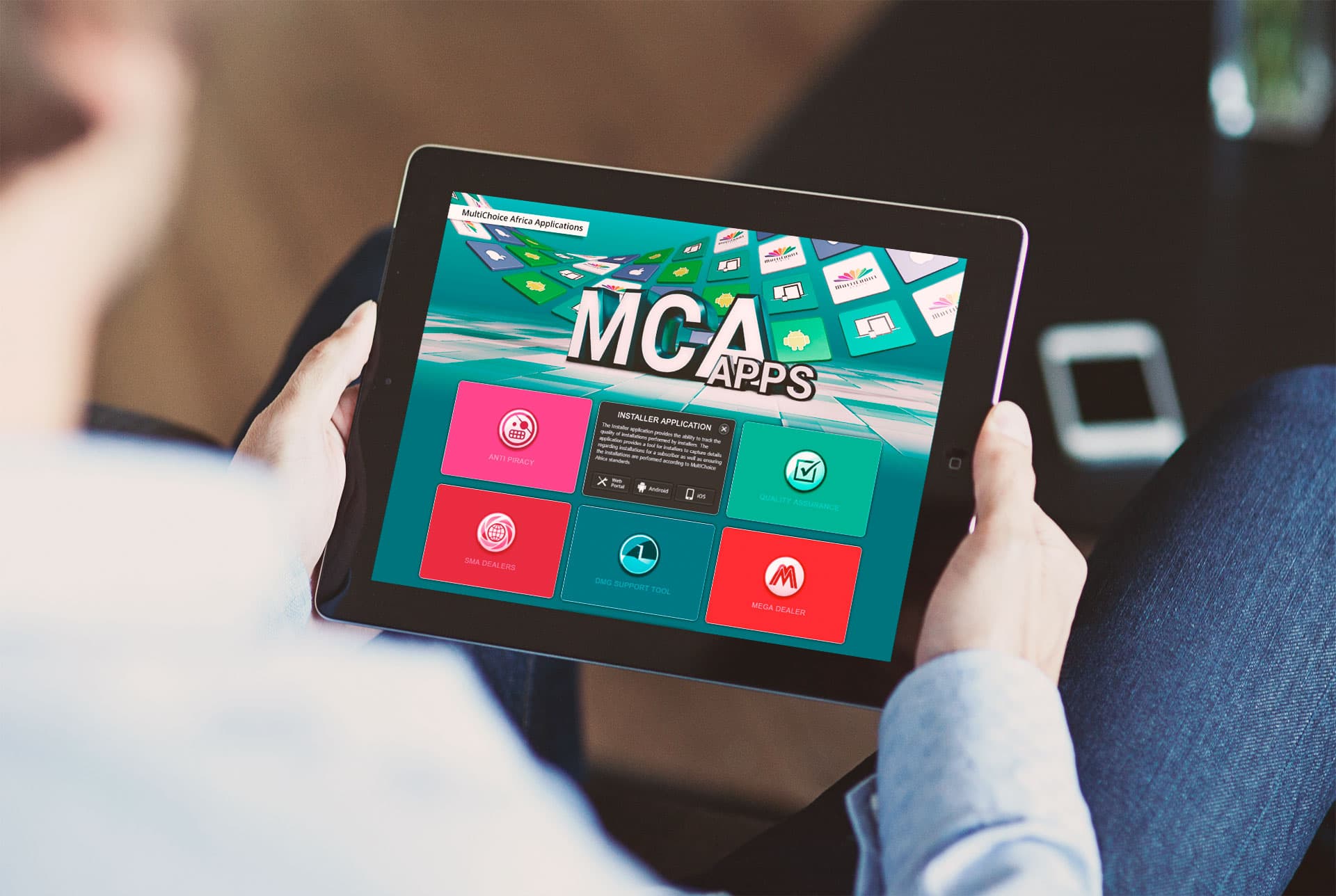 Multichoice web portal on tablet