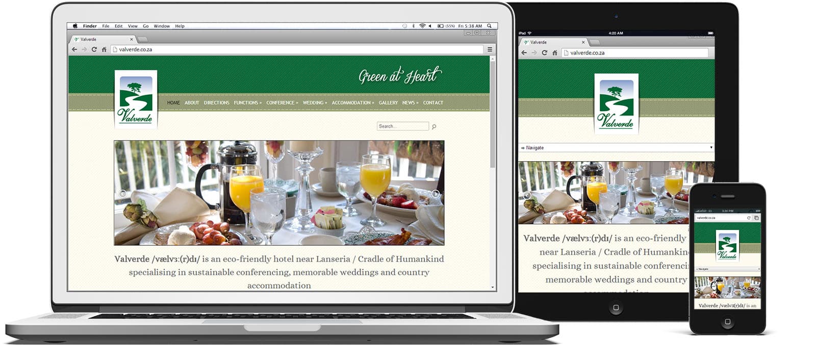 Valverde Country Hotel responsive website design